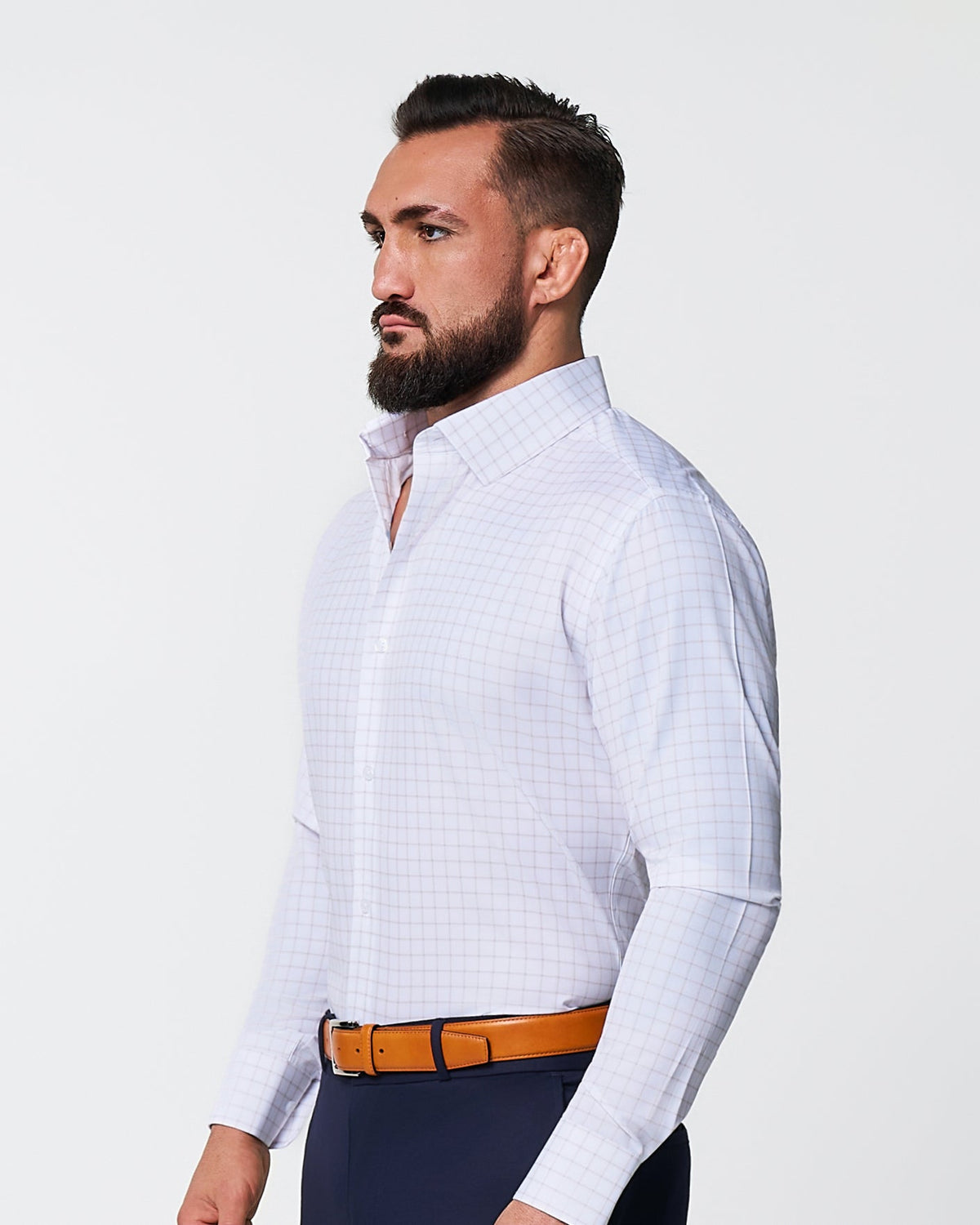 State & Liberty - "The Shore" White with Tan Windowpane