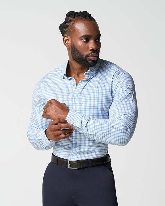 State & Liberty - "The Soho" Light Blue Windowpane