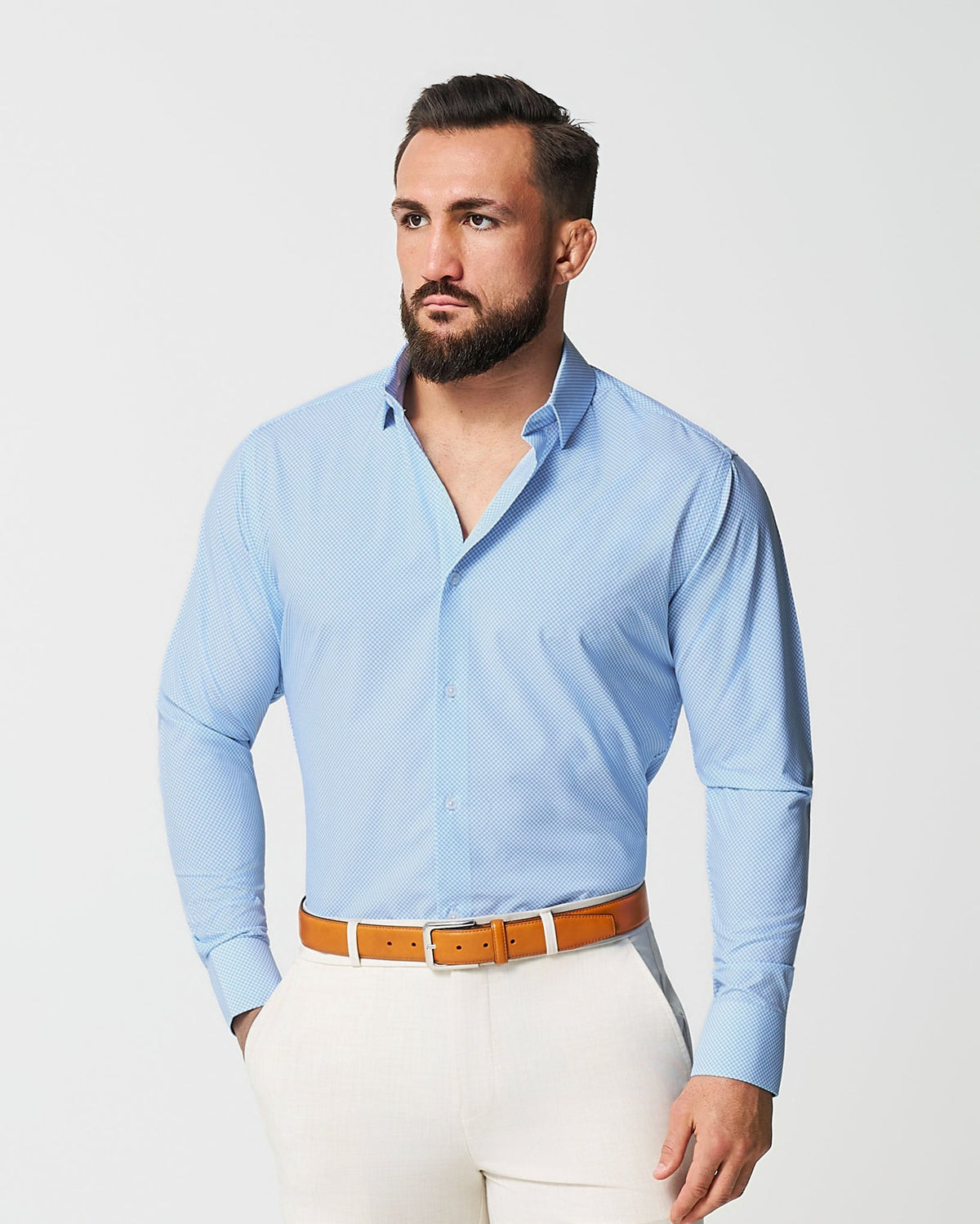 State & Liberty - "The Vernor" Light Blue Square Check Print