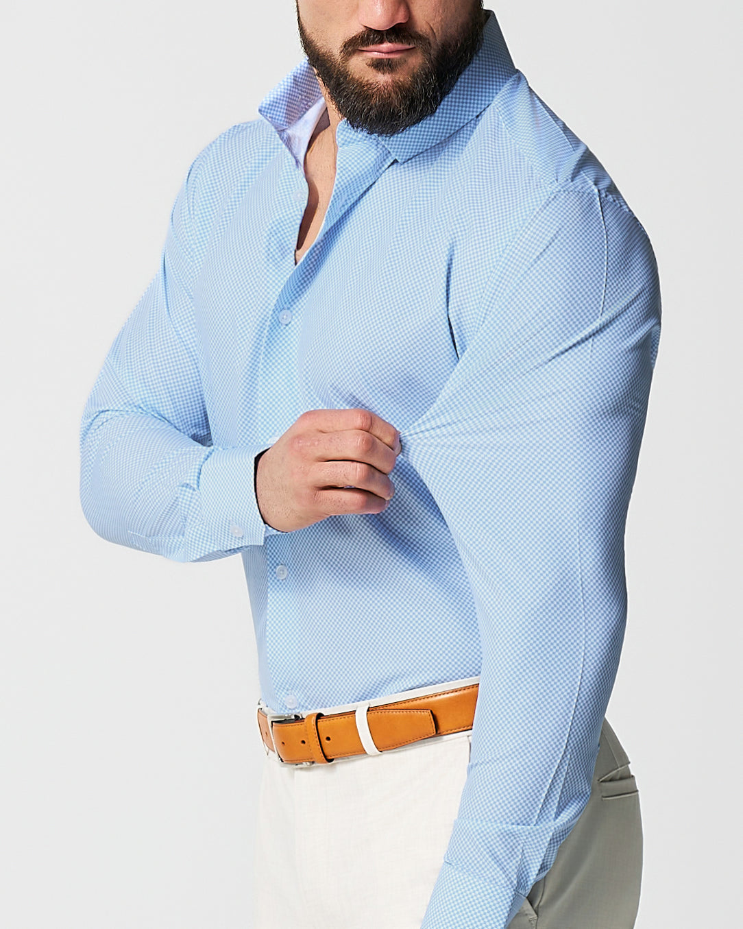 State & Liberty - "The Vernor" Light Blue Square Check Print
