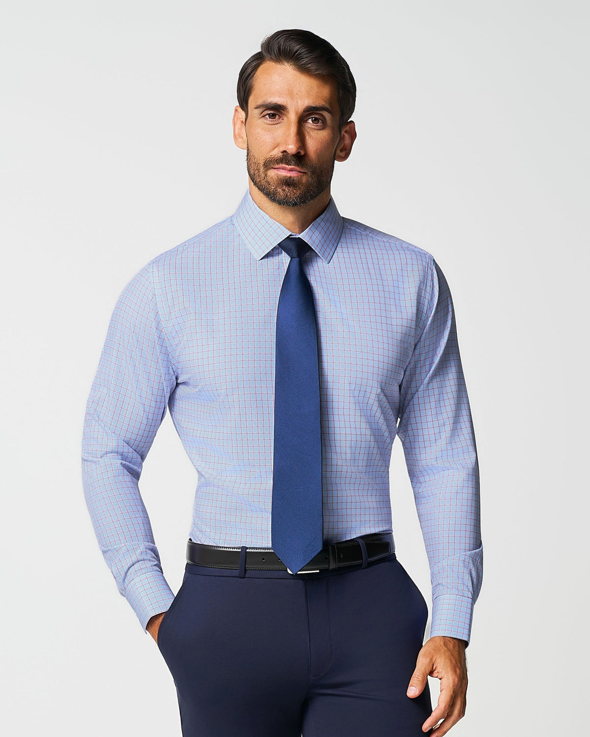 State & Liberty - "The Weston" Light Blue, Pink & Black Plaid